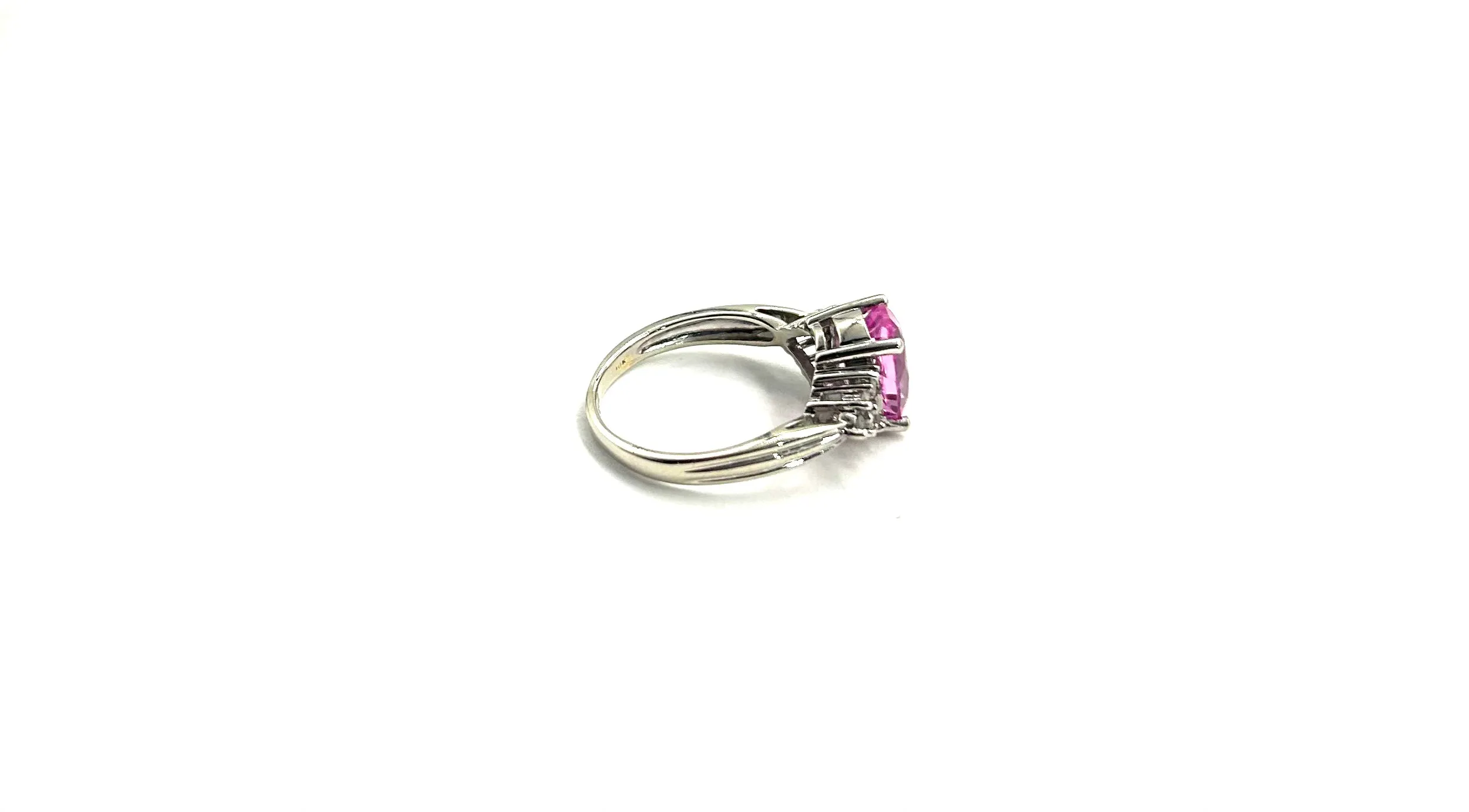Oval Pink and Diamond Ring