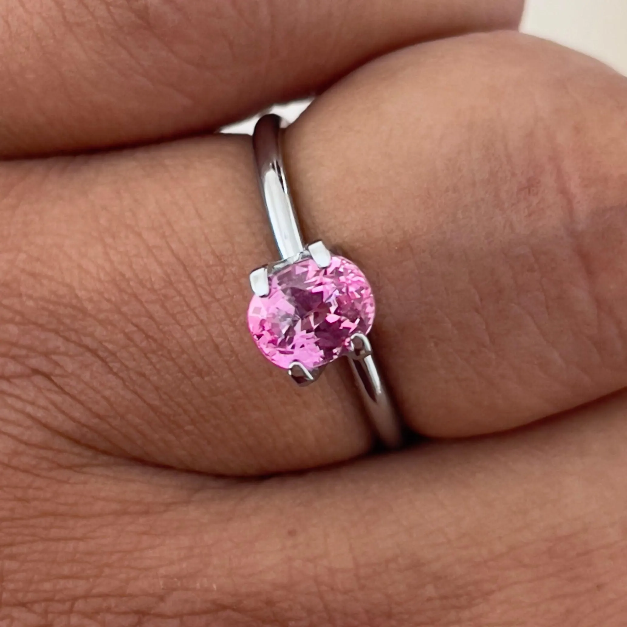 Oval Pink Sapphire 1.13 Carat Loose Gemstone Natural Unheated Stone for Making Jewellery. A perfect clarity pink oval cut sapphire.