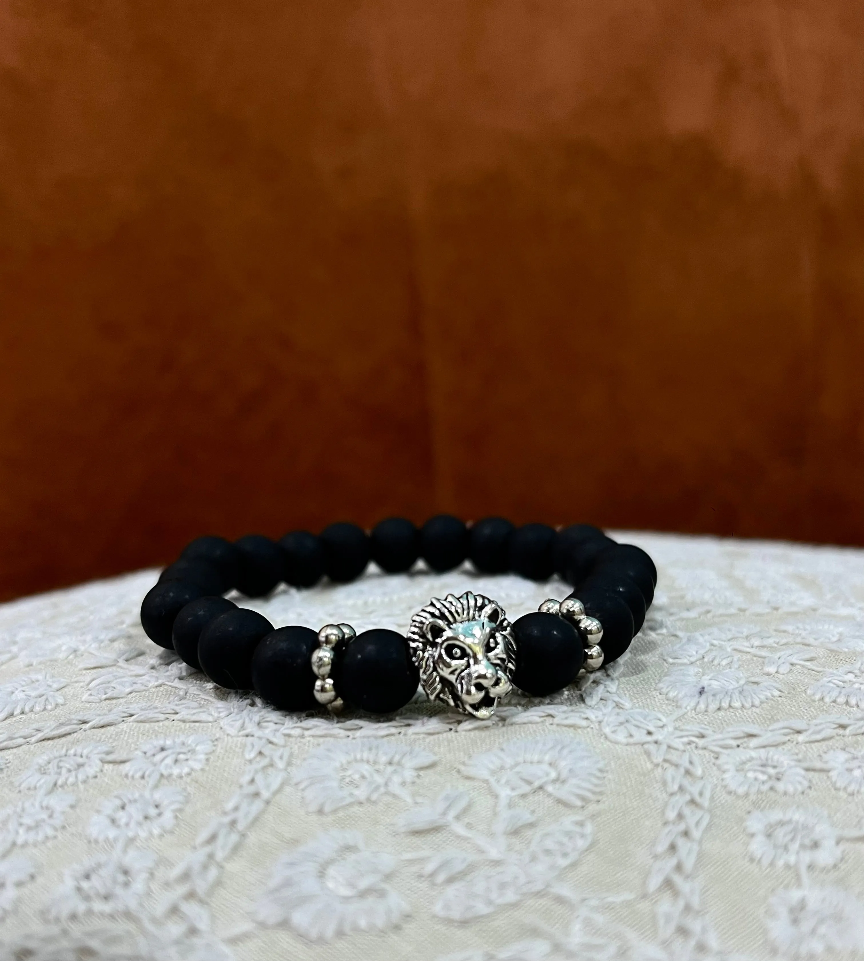 OXIDISED SILVER LION HEAD