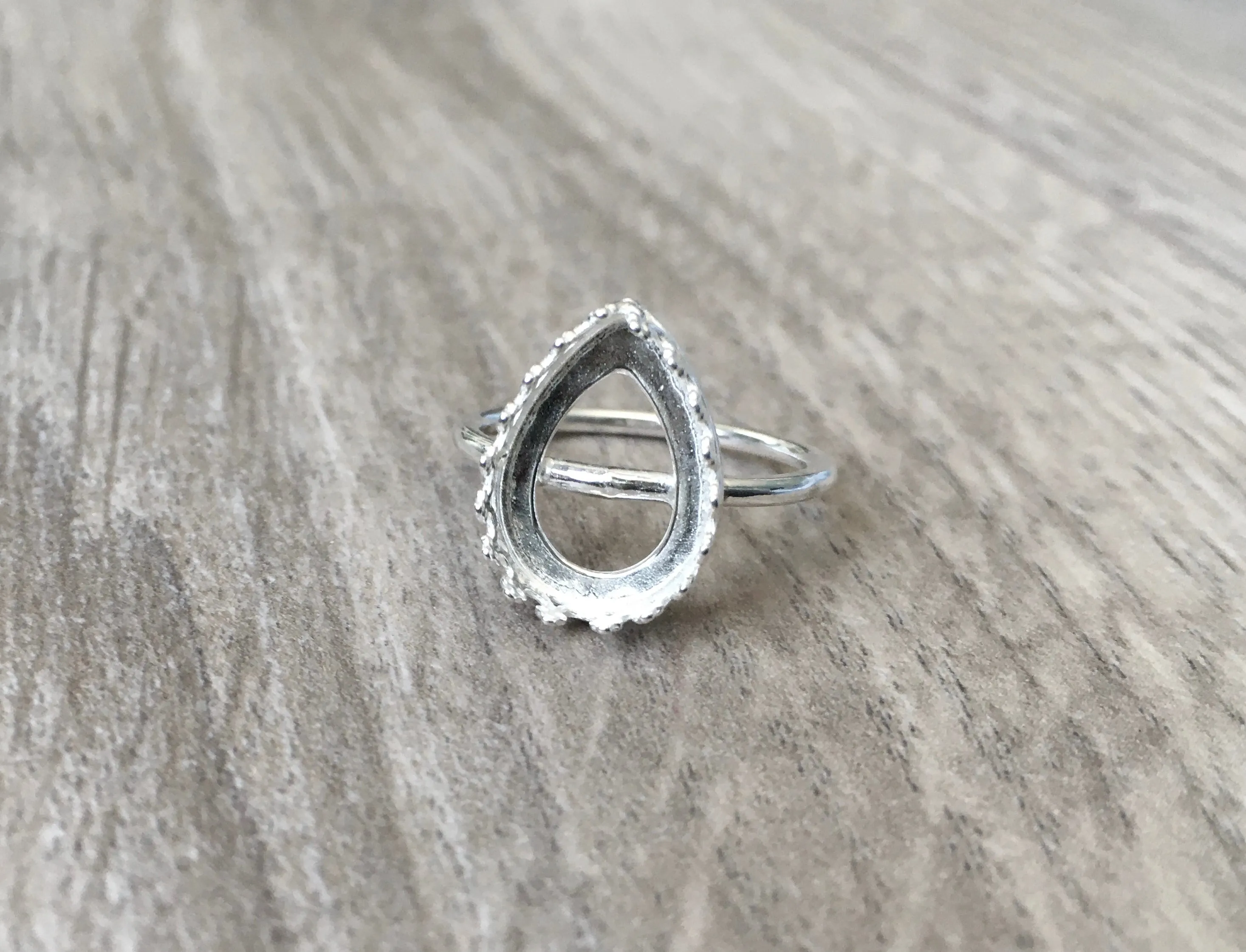 Pear Teardrop Crown Ring Blank Plain Band | 7x10, 8x10, 14x10