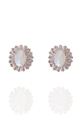 Pearl Moonstone Stud Earrings