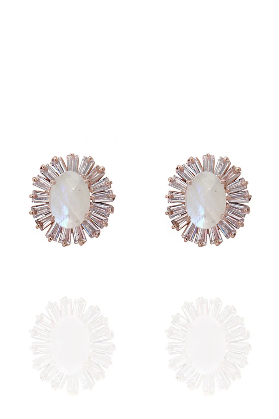 Pearl Moonstone Stud Earrings