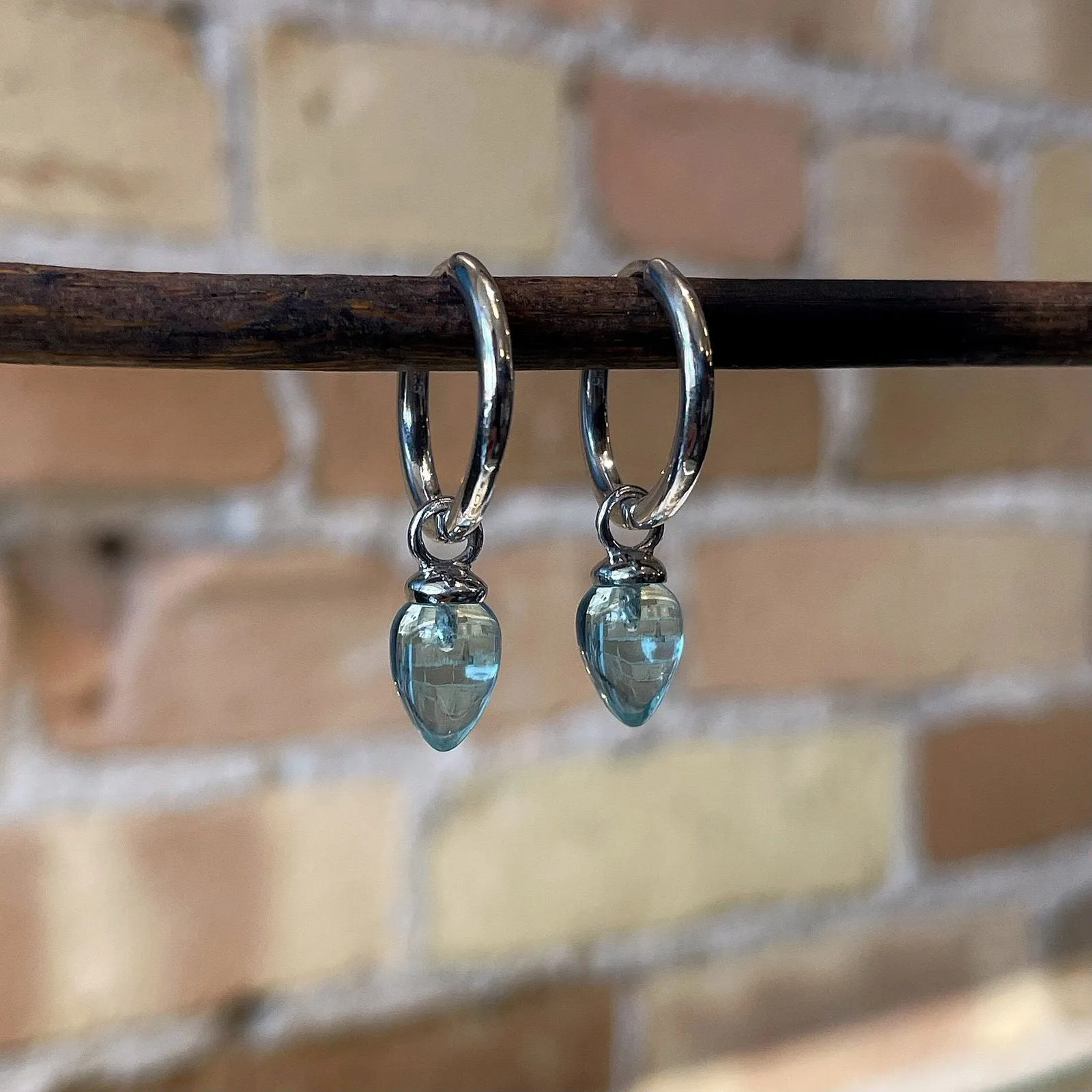 “Pendulum” Blue Topaz Dangles