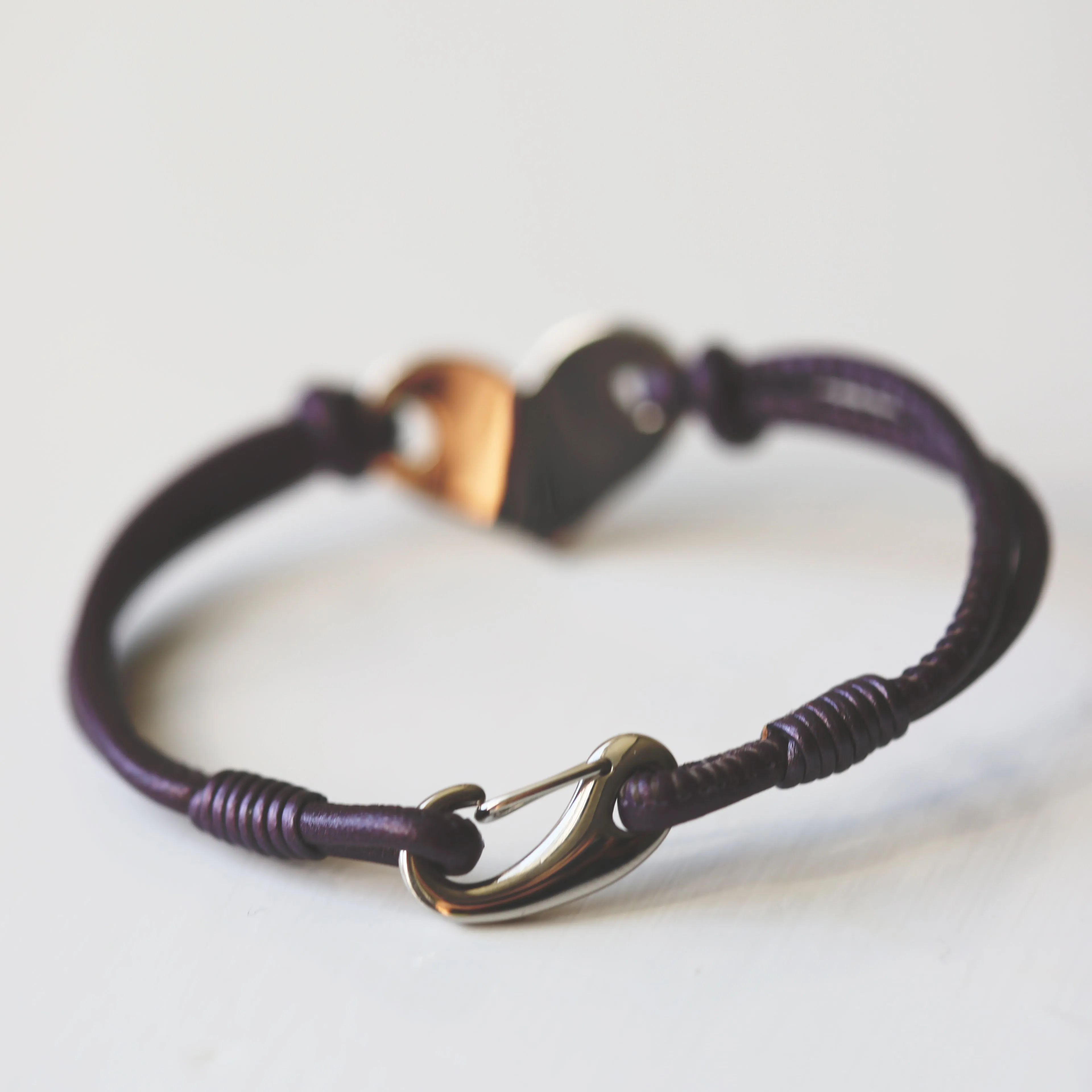 Personalised Own Handwriting Hearts Forever Leather Bracelet