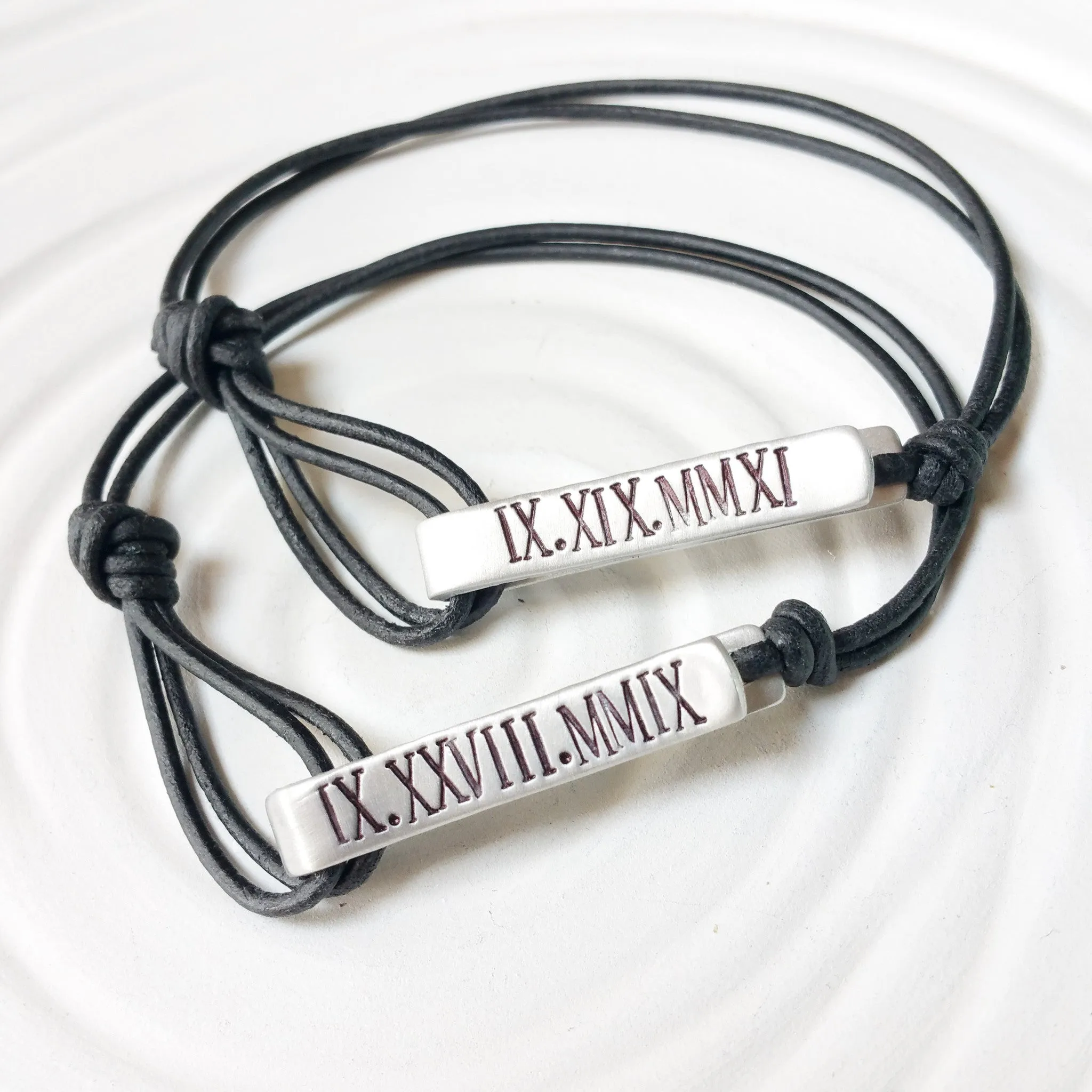 Personalized Fold Over Clasp | Leather Bracelet | Men's or Women's Sizes