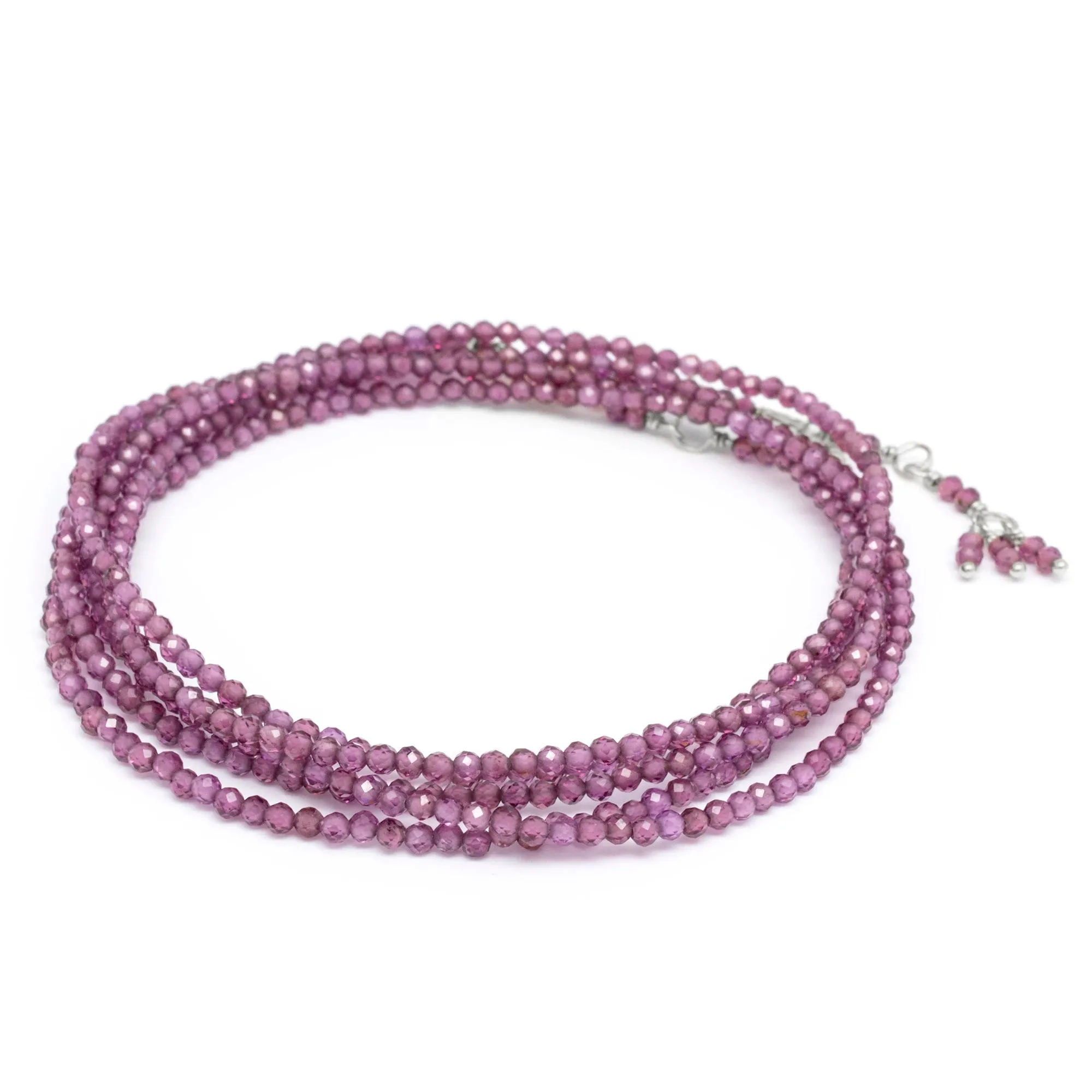 Pink Garnet Wrap Bracelet - Necklace