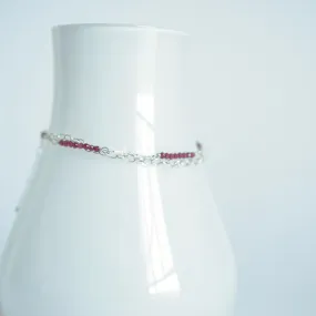 Piper - Rhodolite Garnet, Sterling Silver Bracelet