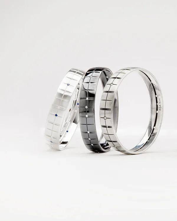 Plaid Bracelet diamonds narrow blackened
