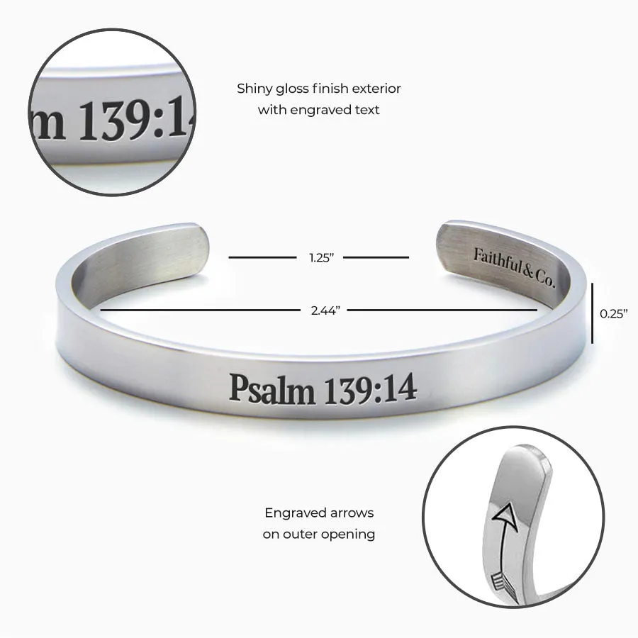 Psalm 139:14 Cuff Bracelet