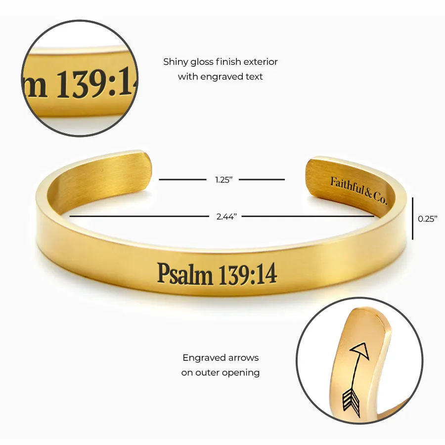 Psalm 139:14 Cuff Bracelet