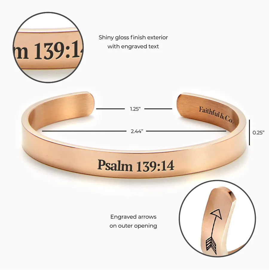Psalm 139:14 Cuff Bracelet