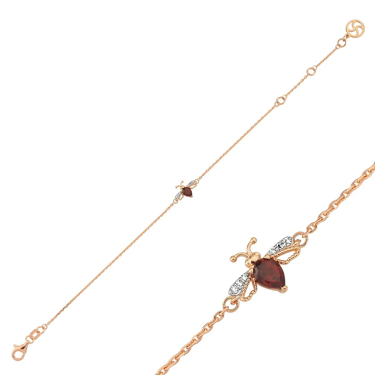 QUEEN BEE LILY GOLD GARNET BRACELET