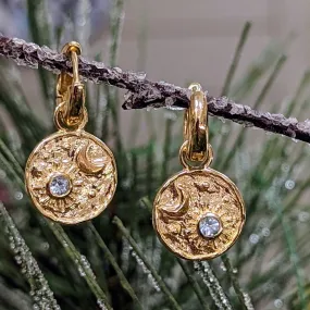 "Luna" Celestial Dangle Hoop Earrings