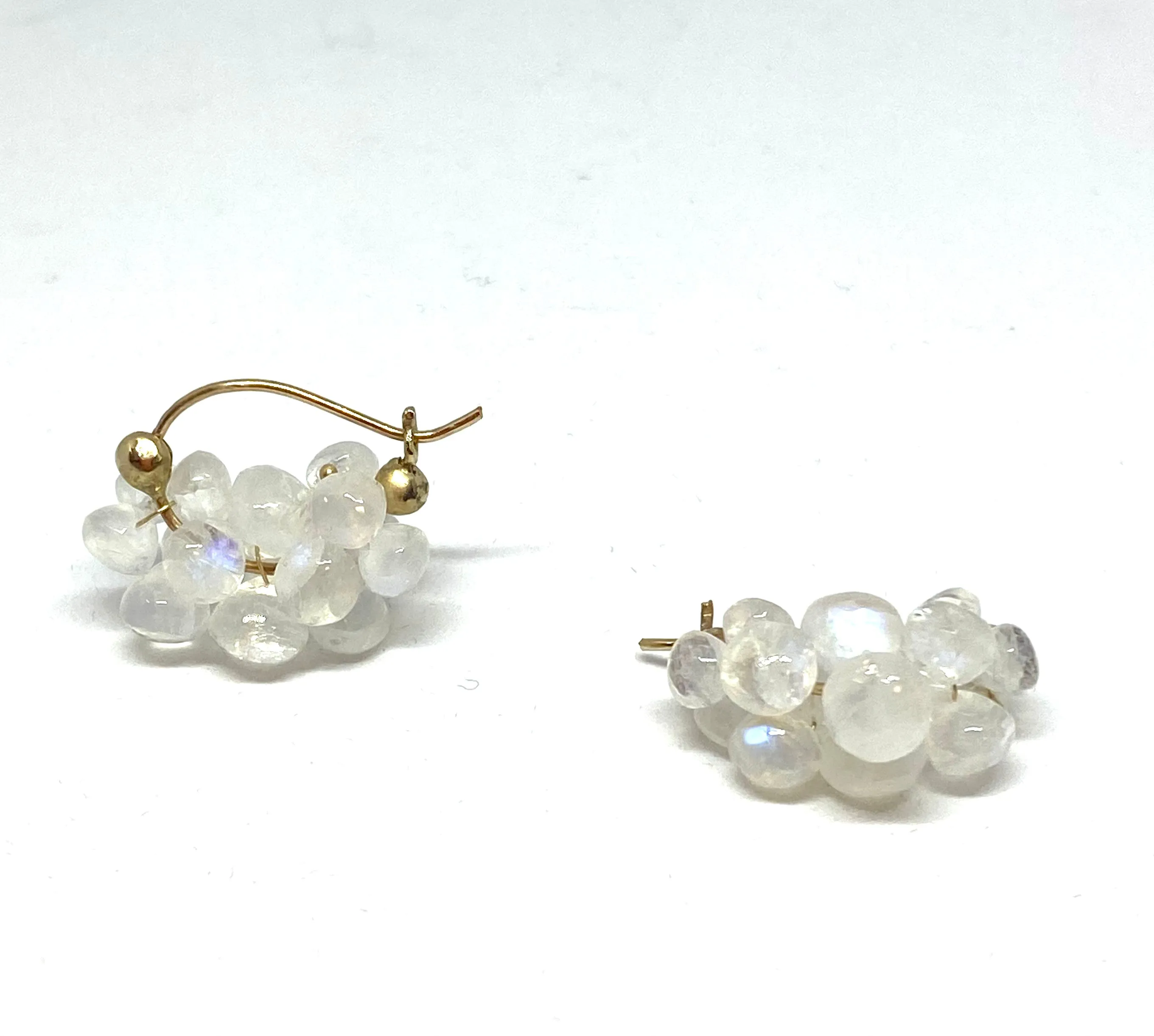 Rachel Atherley Cloud Huggie Earrings in Moonstone