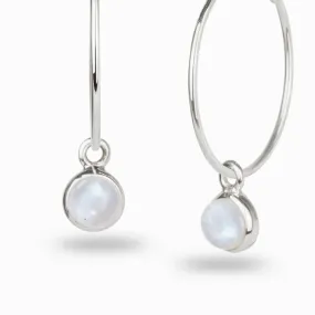 Rainbow Moonstone Hoop Charms