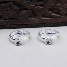 Real 925 Silver Women Toe Ring Pair