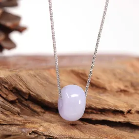 RealJade® Co. "Good Luck Button" Necklace Real Lavender Jade Lucky KouKou Pendant Necklace