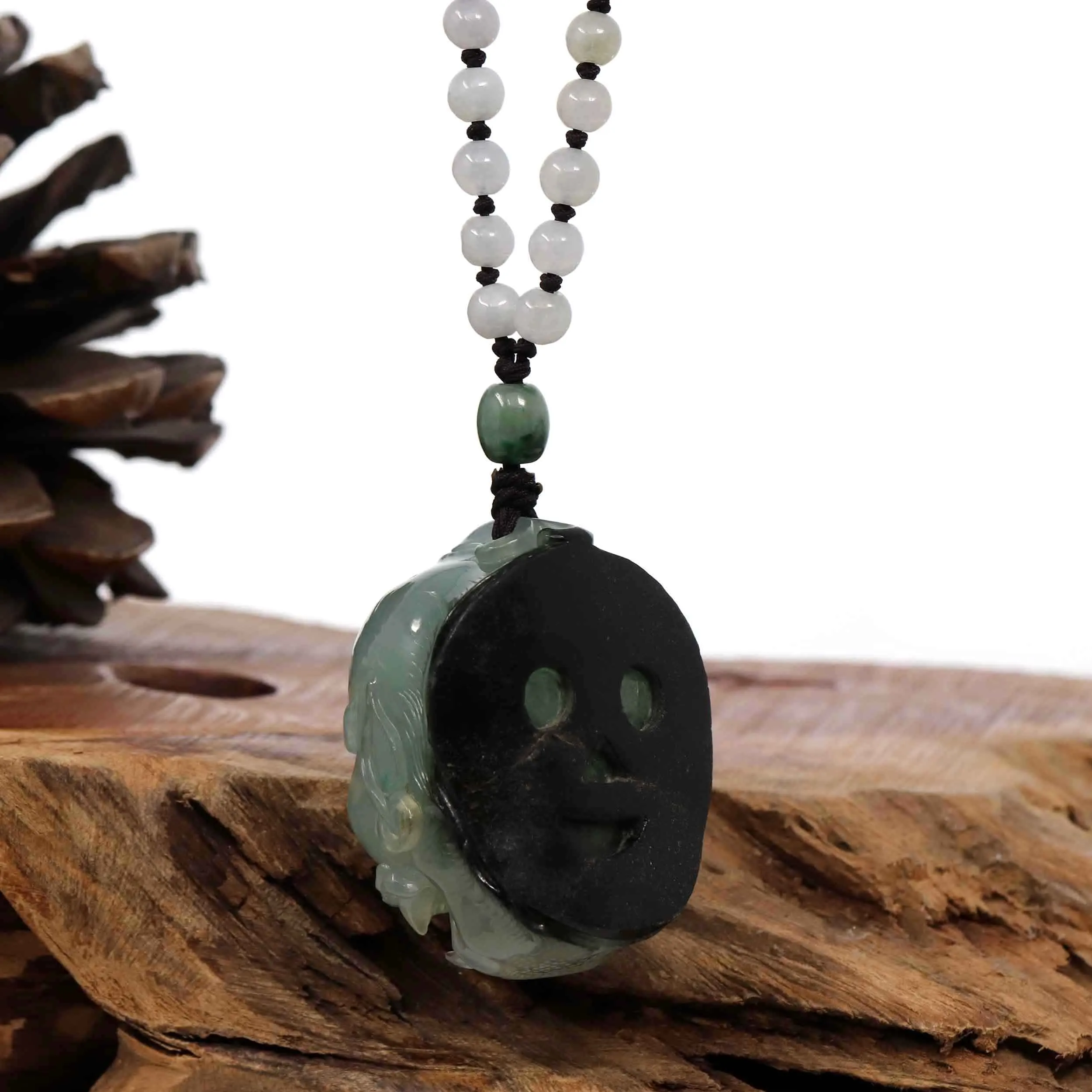 RealJade® "Demon Hunter" (Oni) Natural Blue Green Ice Jadeite Jade Necklace Collectibles