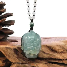 RealJade® "Demon Hunter" (Oni) Natural Blue Green Ice Jadeite Jade Necklace Collectibles