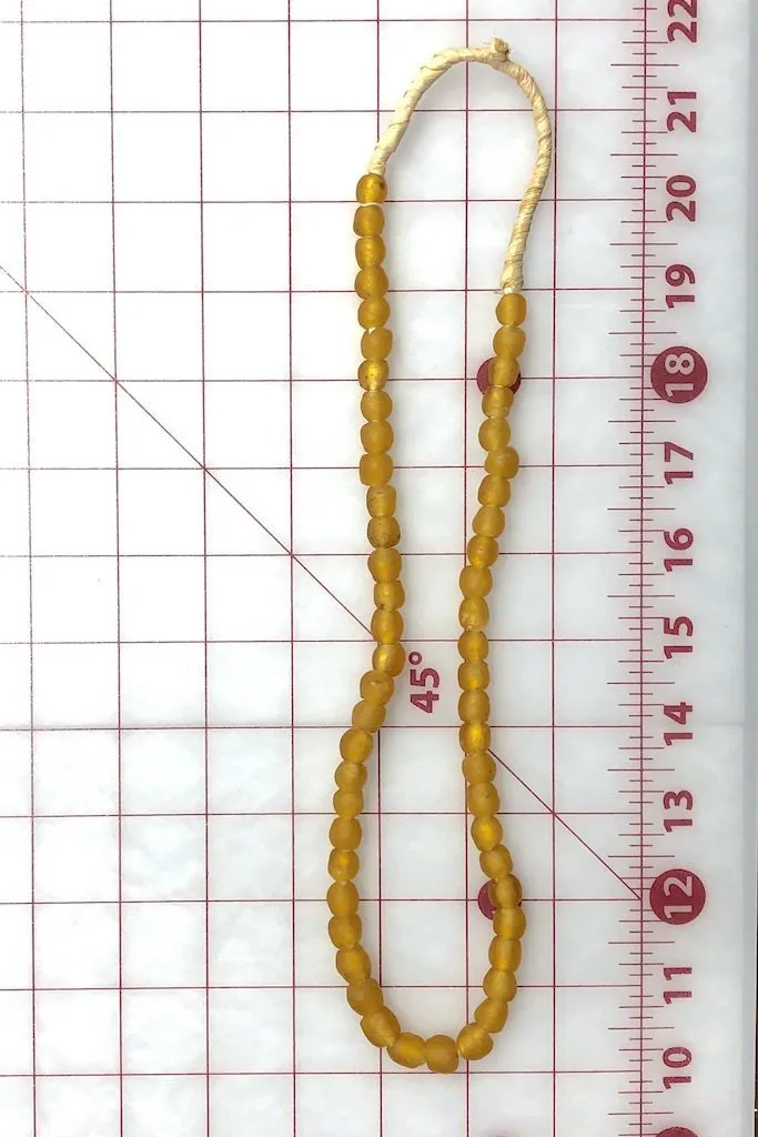 Recycled Glass Beads - Amber Yellow