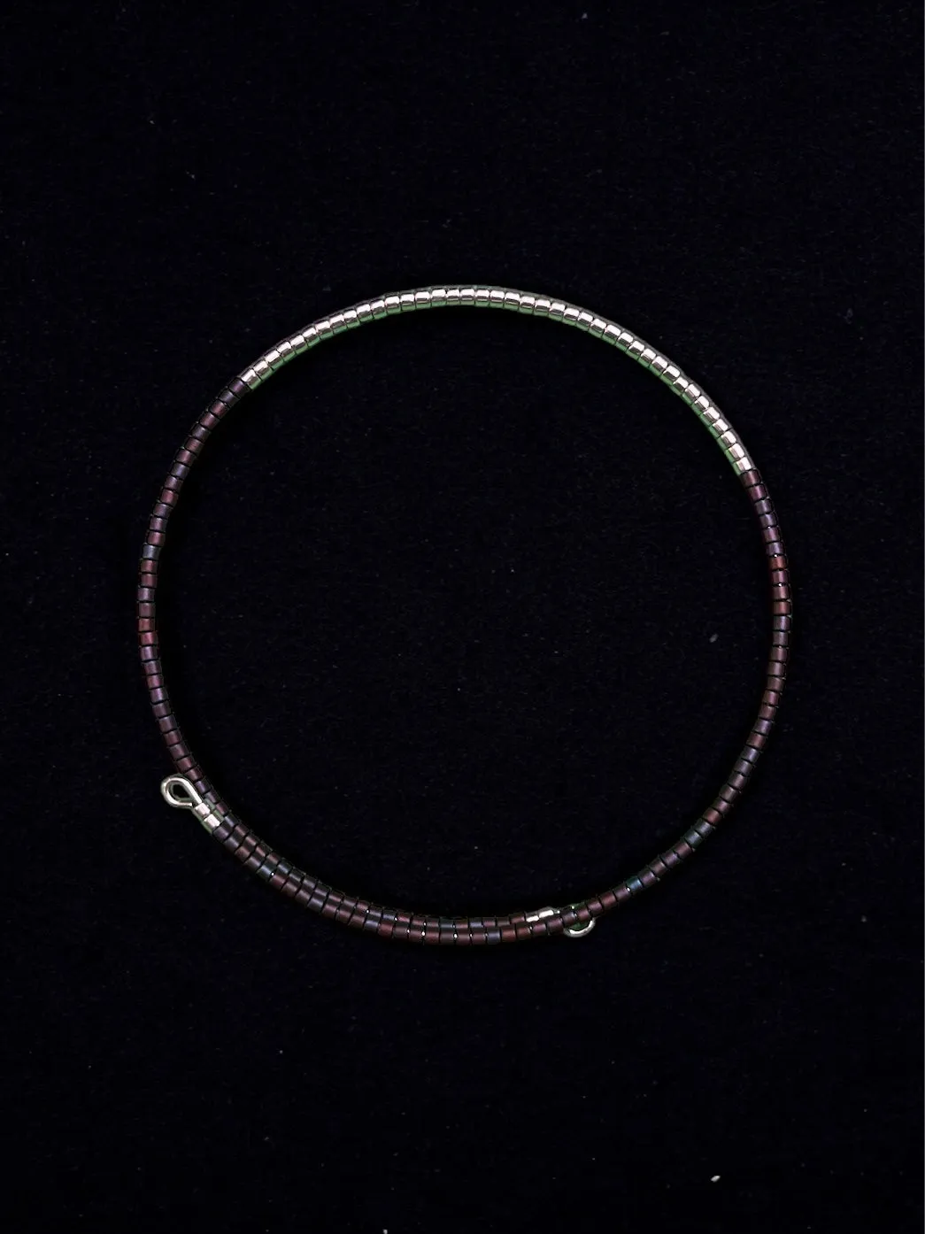 Red and Silver Beaded Bracelet