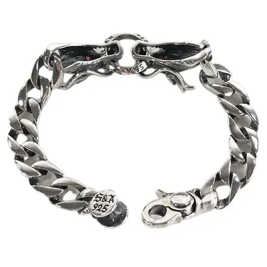 Red Eyes Silver Dragon Bracelet