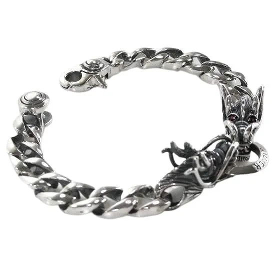 Red Eyes Silver Dragon Bracelet