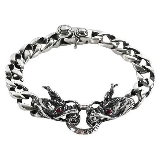 Red Eyes Silver Dragon Bracelet