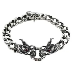 Red Eyes Silver Dragon Bracelet