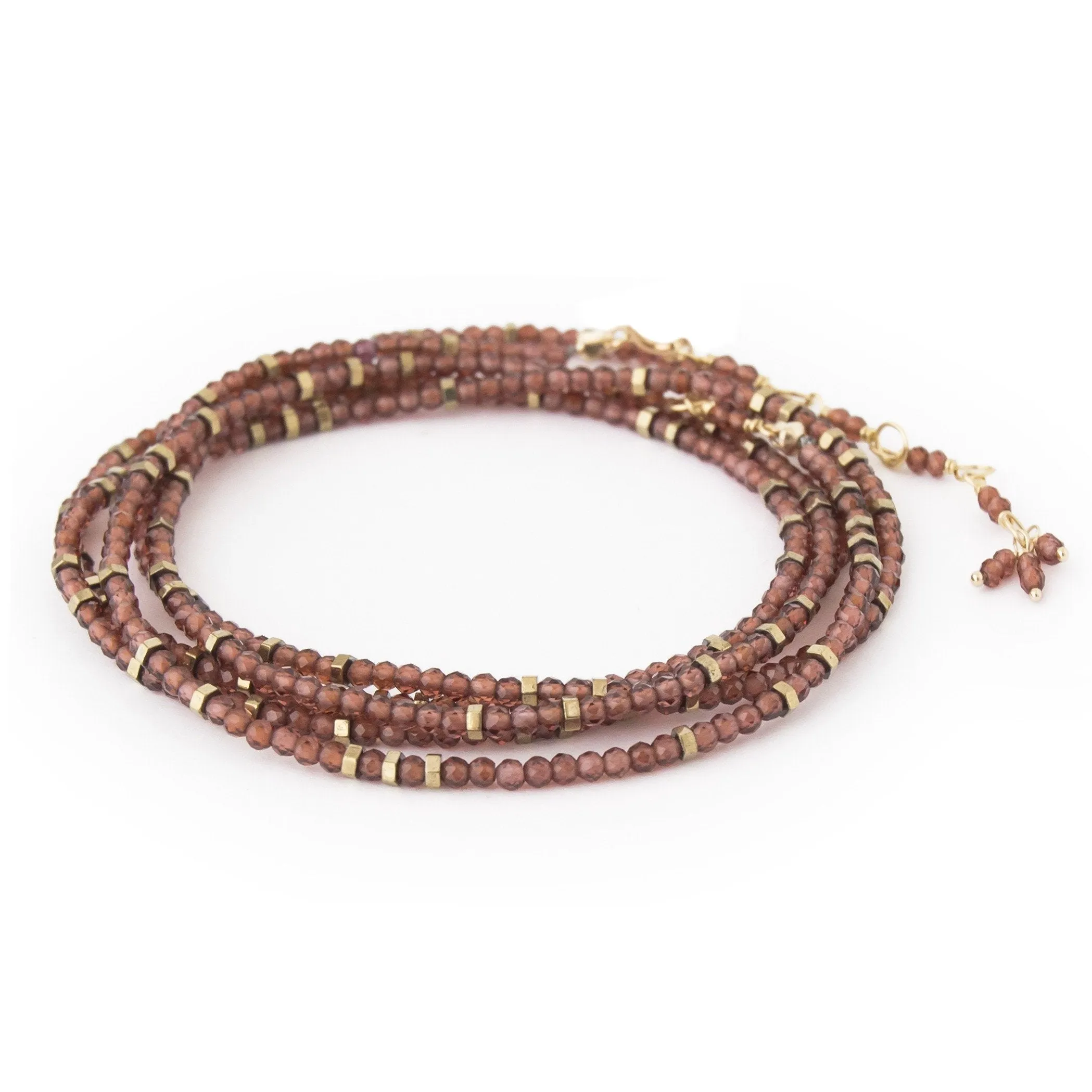 Red Garnet Wrap Bracelet - Necklace