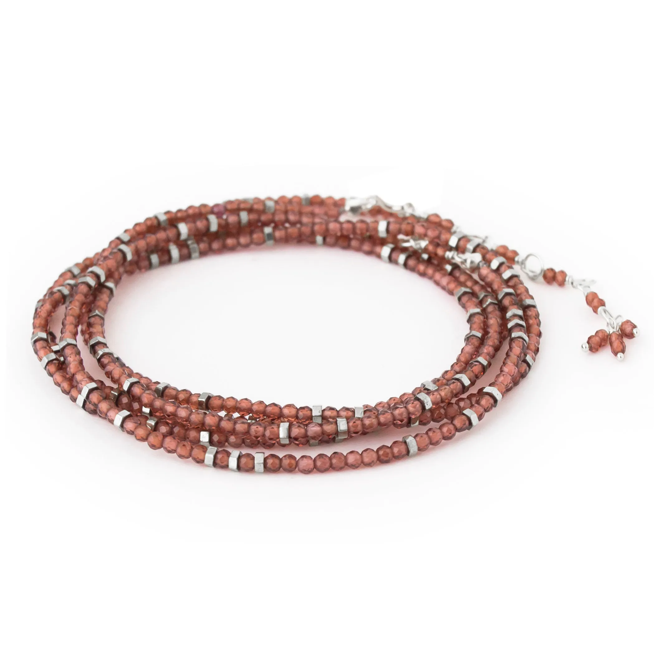Red Garnet Wrap Bracelet - Necklace