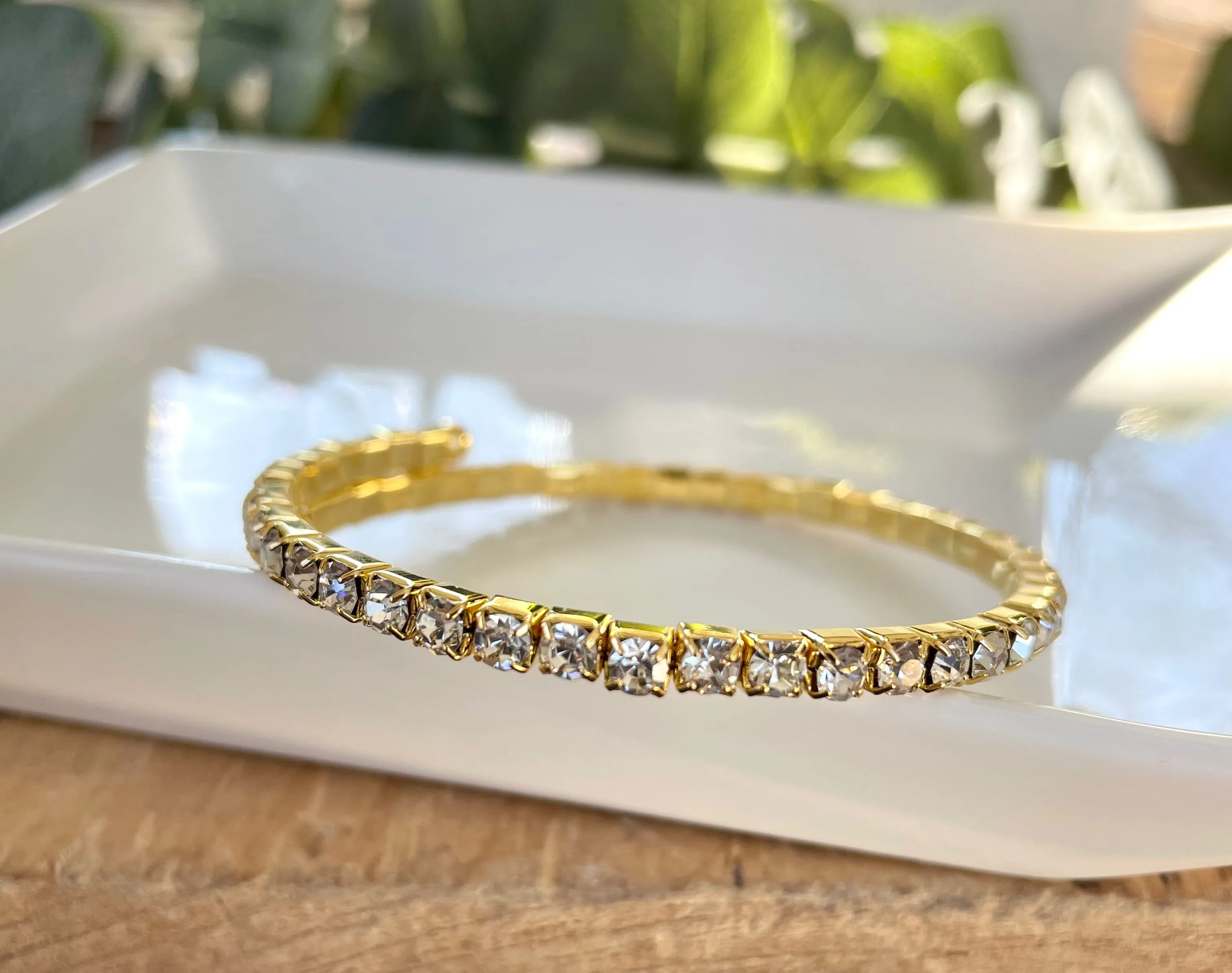 Rhinestone Coil Bracelet