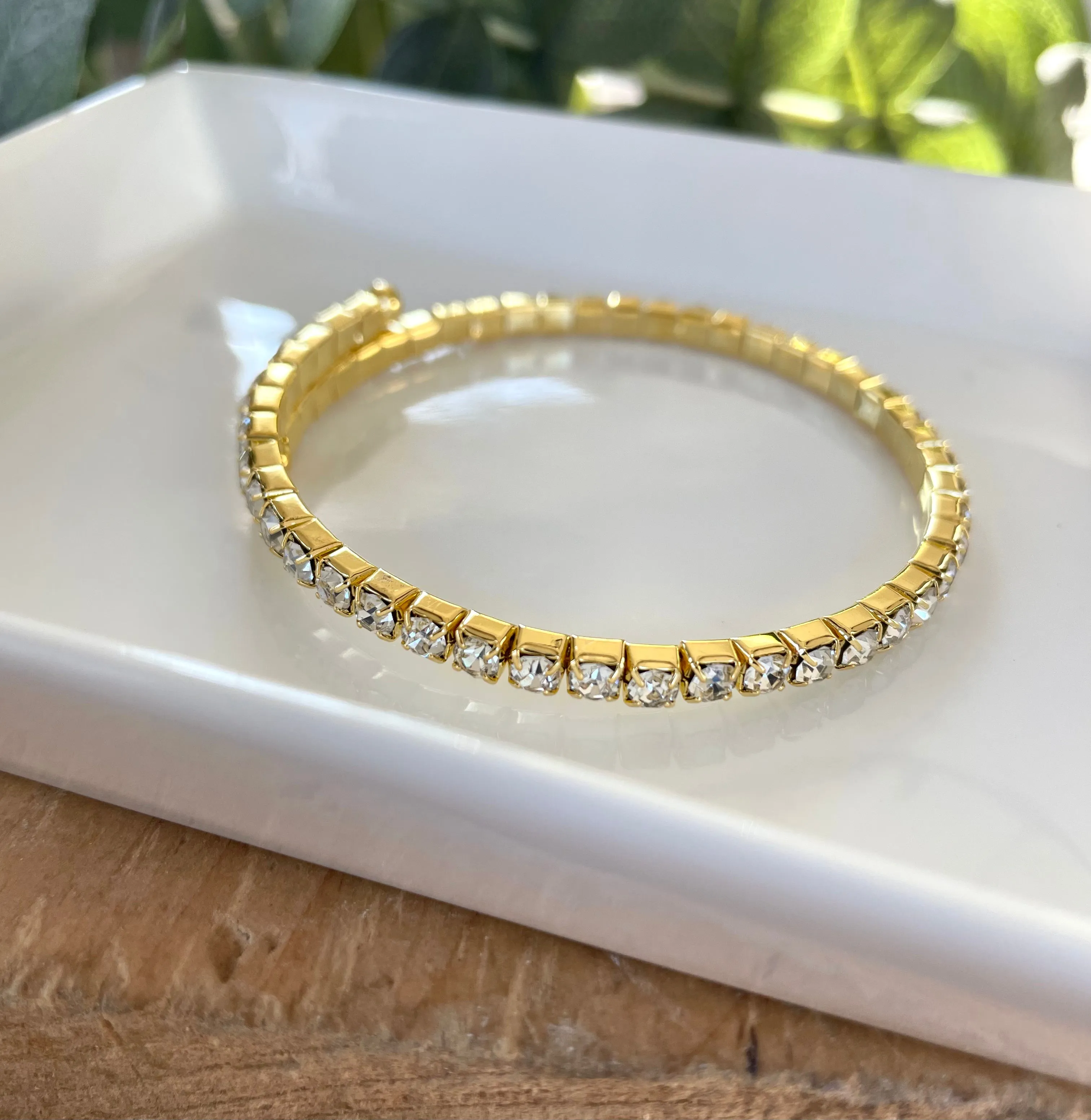 Rhinestone Coil Bracelet