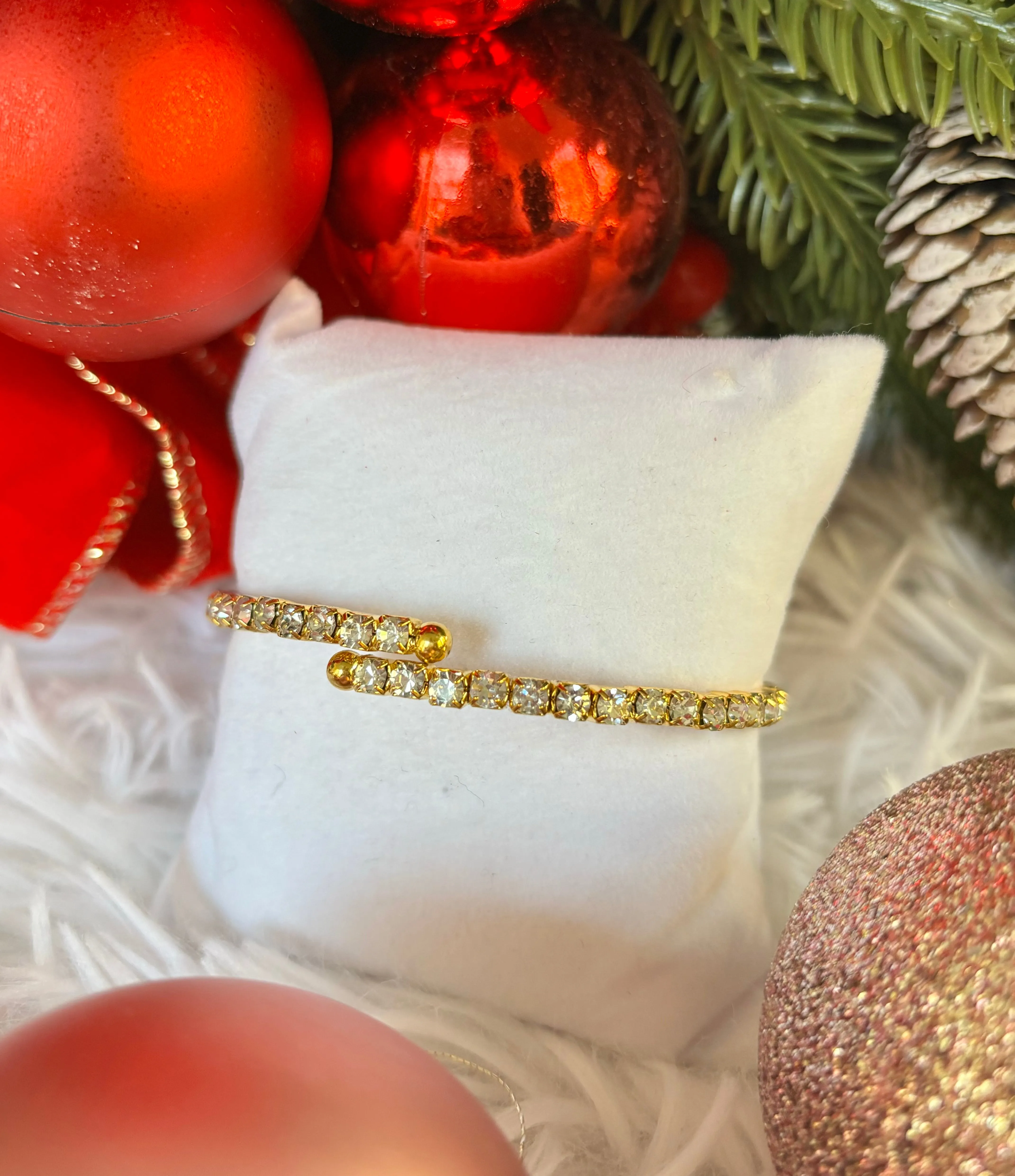 Rhinestone Coil Bracelet