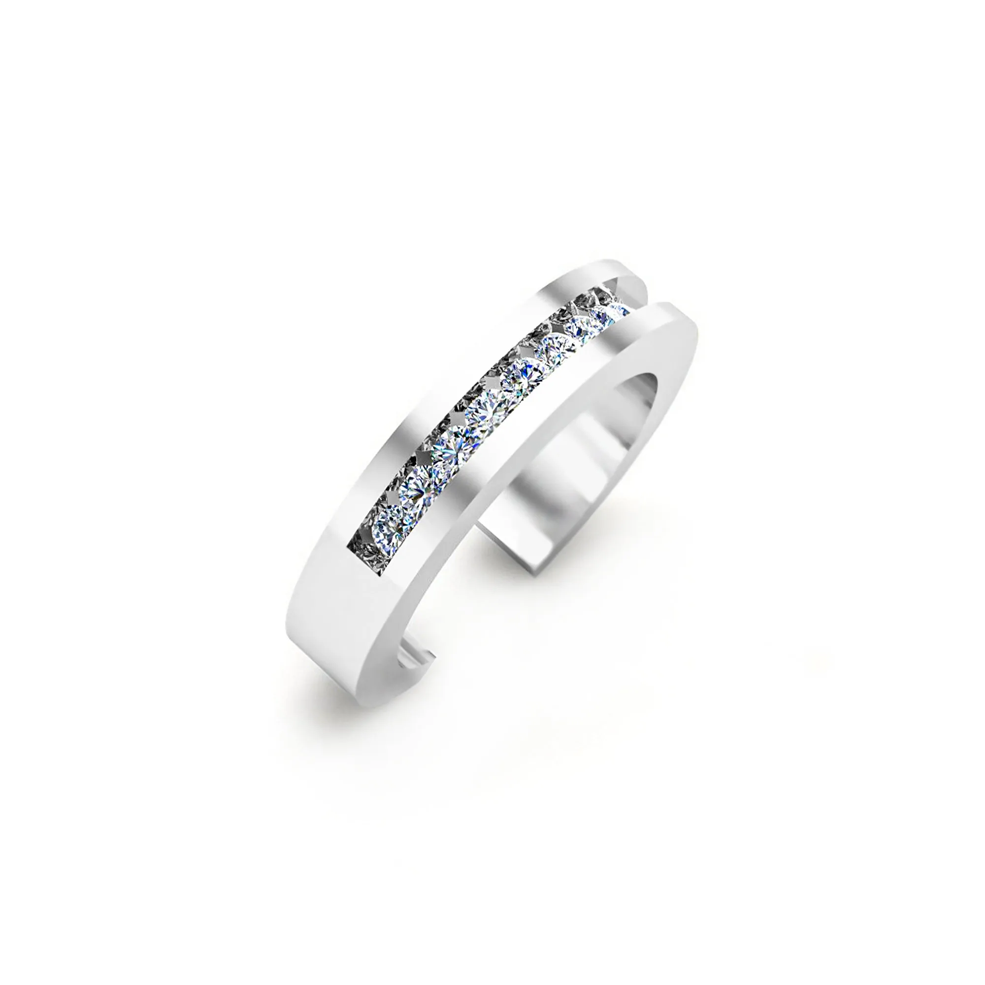 RKC Classy Moissanite Round Cut Wedding Toe Ring For Her 925 Sterling Silver 14K Yellow Gold Plated Wt 2 gm Width 3.30 MM