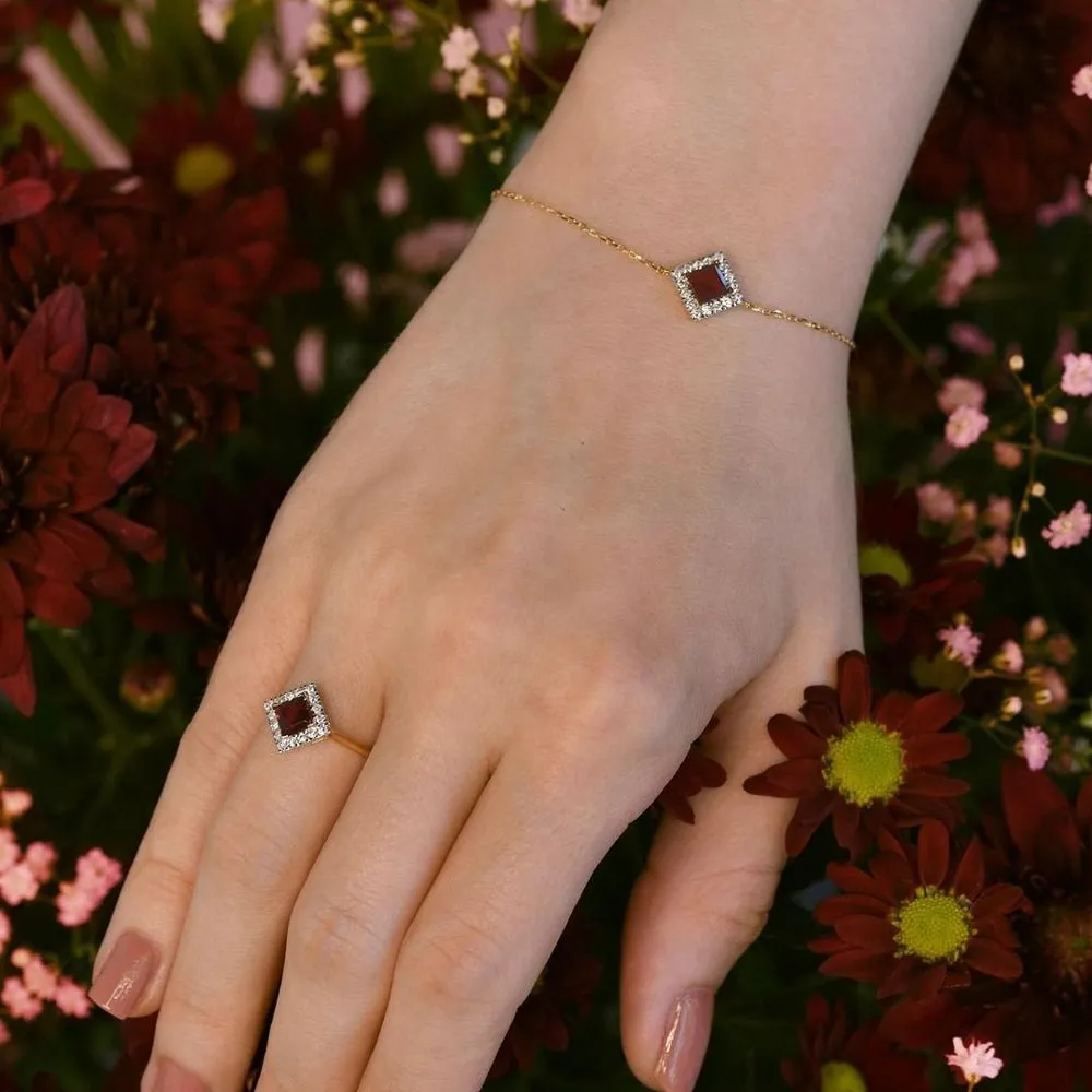 Roda Bracelet in Diamond and Garnet