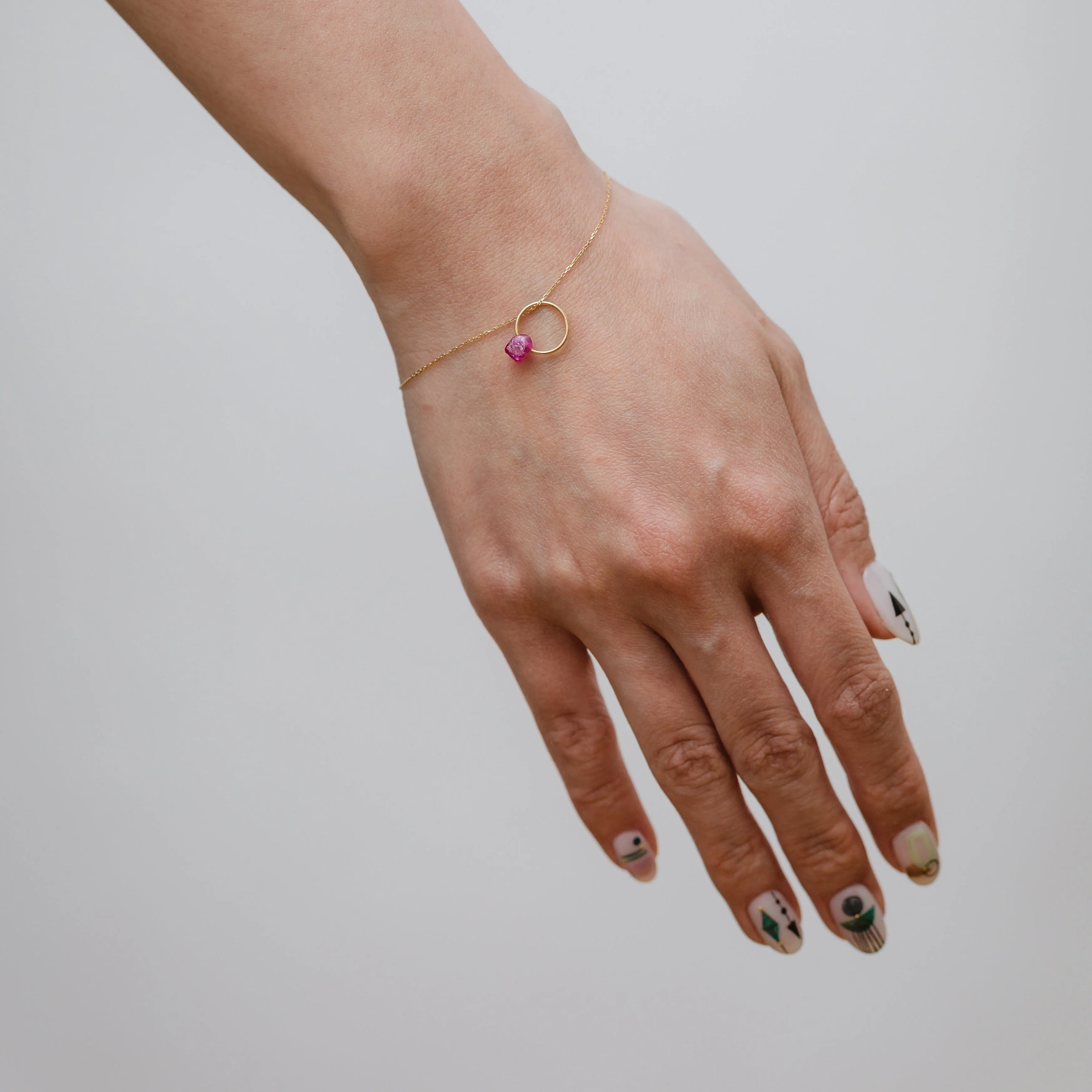 Rough stone ruby pendant