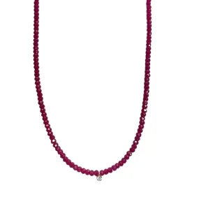 Ruby & Lab Diamond Beaded Necklace