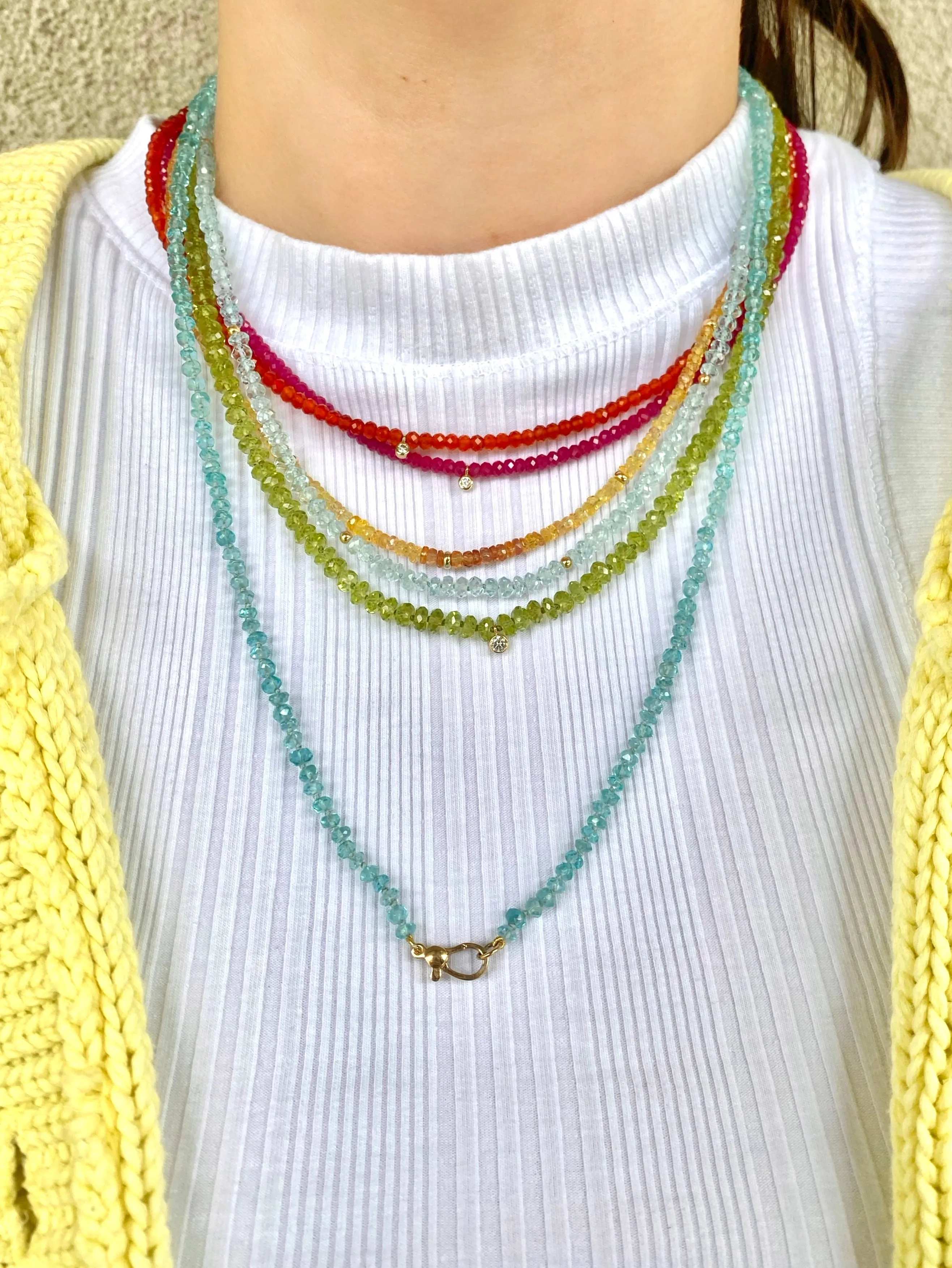 Ruby & Lab Diamond Beaded Necklace