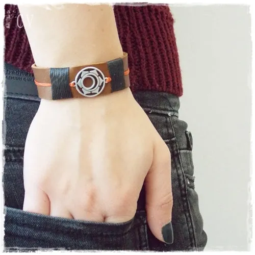 Sacral Chakra Leather Cuff