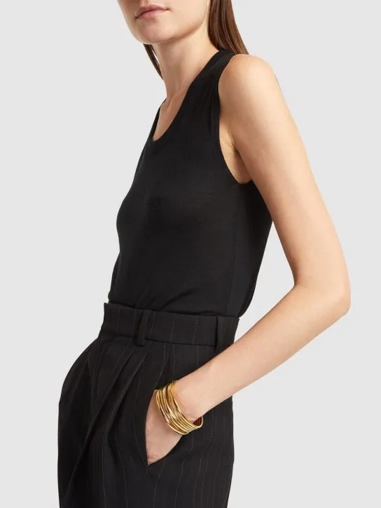Saint Laurent   Brass multi-wire cuff bracelet 