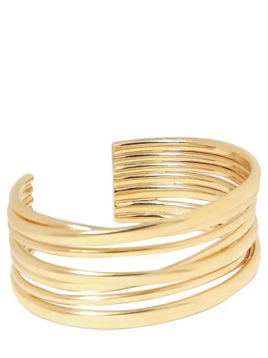Saint Laurent   Brass multi-wire cuff bracelet 