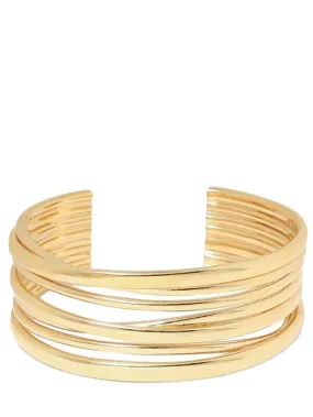 Saint Laurent   Brass multi-wire cuff bracelet 