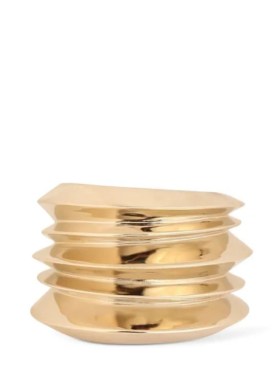 Saint Laurent   Stacked brass cuff bracelet 