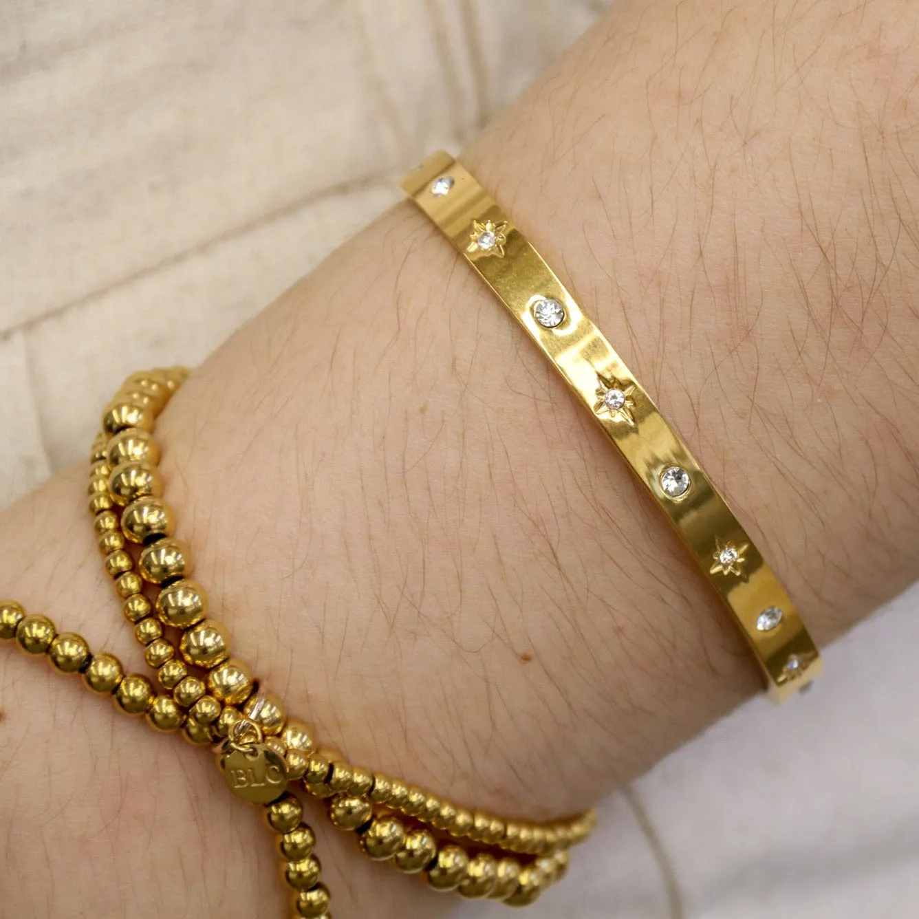Sandy | Stainless Steel 18K Gold Plated Cuff Bangle