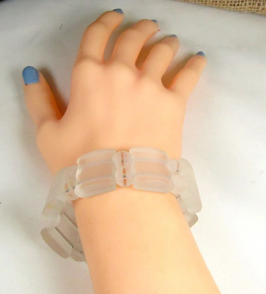 Sea Glass Cuff Bracelet in Crystal