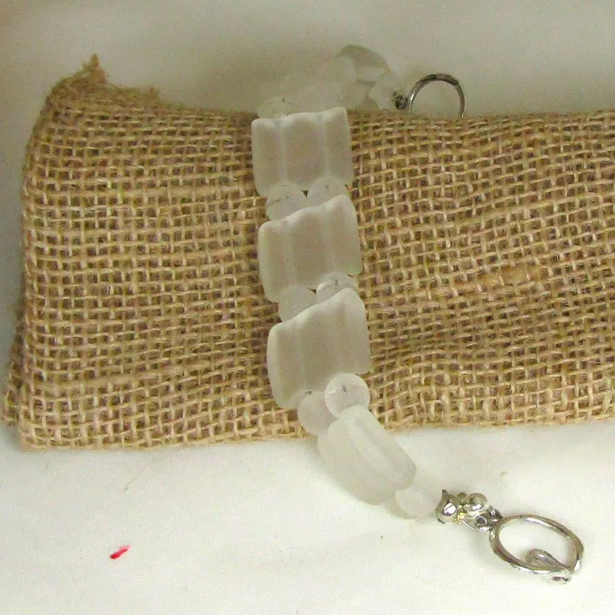 Sea Glass Cuff Bracelet in Crystal