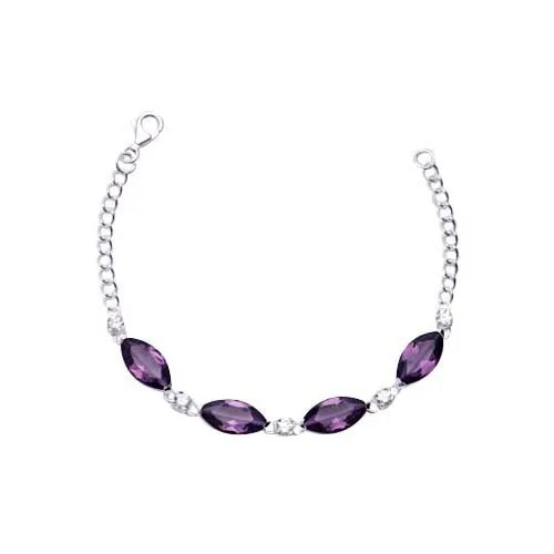 Silver & Amethyst Chain Bracelet