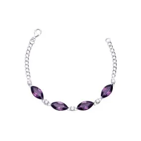Silver & Amethyst Chain Bracelet