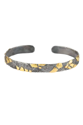 Silver & Gold Swirl Cuff Bracelet